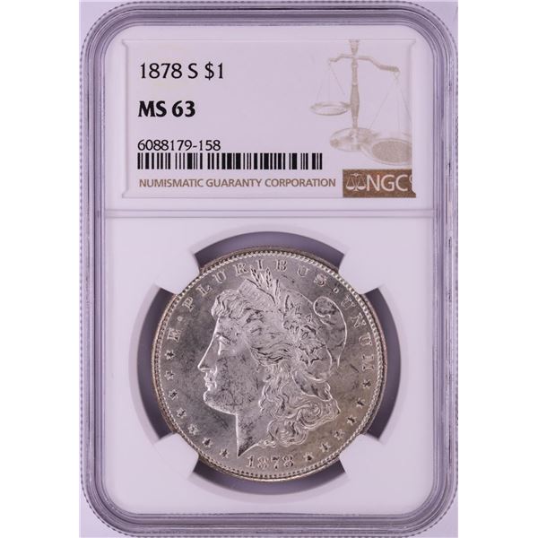 1878-S $1 Morgan Silver Dollar Coin NGC MS63