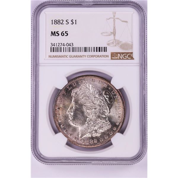1882-S $1 Morgan Silver Dollar Coin NGC MS65