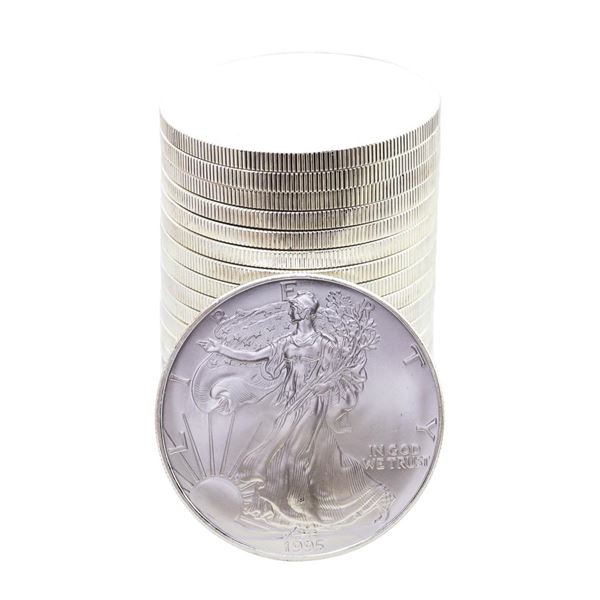 Roll of (20) Brilliant Uncirculated 1995 $1 American Silver Eagle Coins