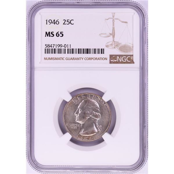 1946 Washington Quarter Coin NGC MS65