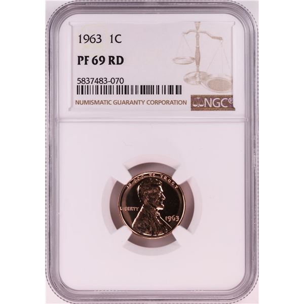 1963 Proof Lincoln Memorial Cent Coin NGC PF69RD