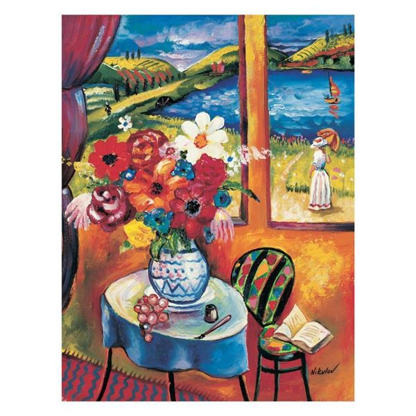 Oleg Nikulov "Flower Vase with Countryside View" Limited Edition Giclee