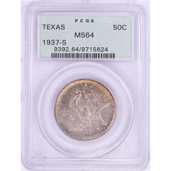 1937-S Texas Commemorative Half Dollar Coin PCGS MS64 Old Green Holder