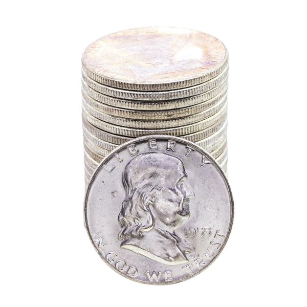 Roll of (20) Brilliant Uncirculated 1955 Franklin Half Dollar Coins