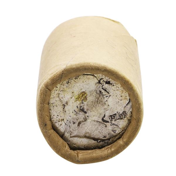 Original Bank Wrapped Roll of (20) Brilliant Uncirculated 1963 Franklin Half Dollar Coins