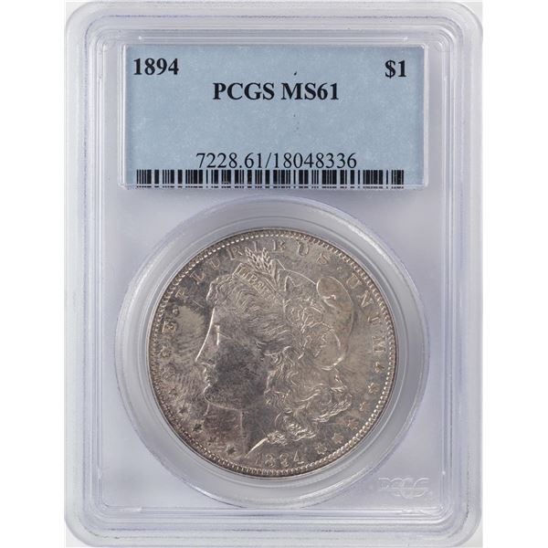 1894 $1 Morgan Silver Dollar Coin PCGS MS61