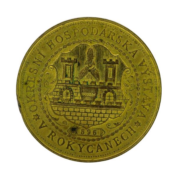 1896 Czechoslovakia Gilt Bronze Exhibition Medal