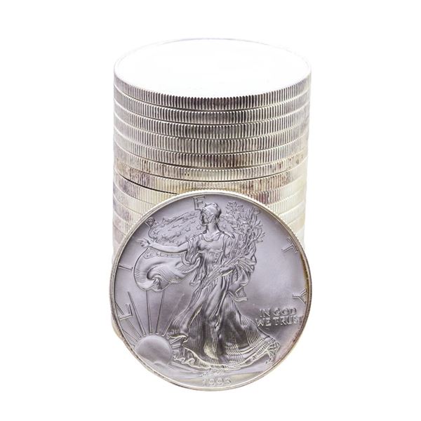 Roll of (20) Brilliant Uncirculated 1993 $1 American Silver Eagle Coins