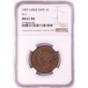 Image 1 : 1857 Large Date N-1 Braided Hair Cent Coin NGC MS61 BN