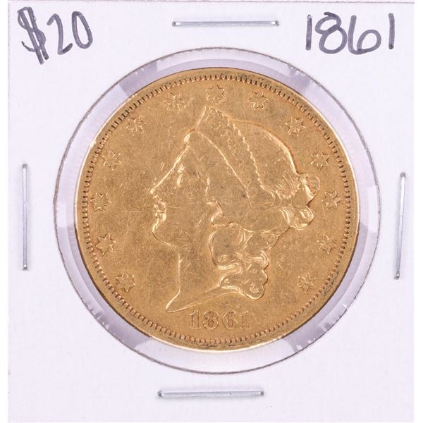 1861 Type 1 $20 Liberty Head Double Eagle Gold Coin