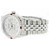 Image 8 : Rolex Men's Stainless Steel Gray Diamond & Ruby Datejust Wristwatch