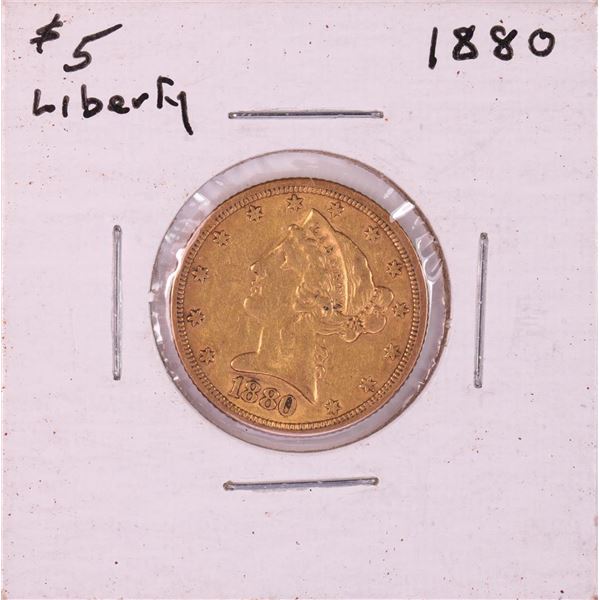 1880 $5 Liberty Head Half Eagle Gold Coin