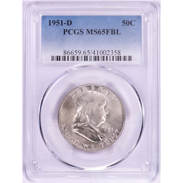 1951-D Franklin Half Dollar Coin PCGS MS65FBL