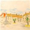 Image 2 : Ensrud "Village of Puligny-Montrachet, Burgundy" Original Pastel on Paper