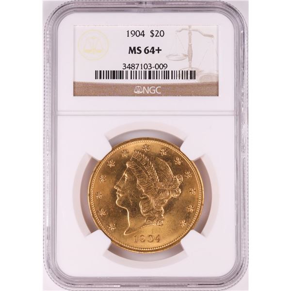 1904 $20 Liberty Head Double Eagle Gold Coin NGC MS64+