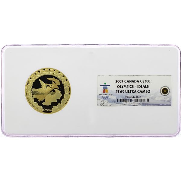 2007 Canada $300 Proof Olympics Ideals Gold Coin NGC PF69 Ultra Cameo w/Box & COA