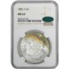 Image 2 : 1881-S $1 Morgan Silver Dollar Coin NGC MS63 CAC Amazing Toning