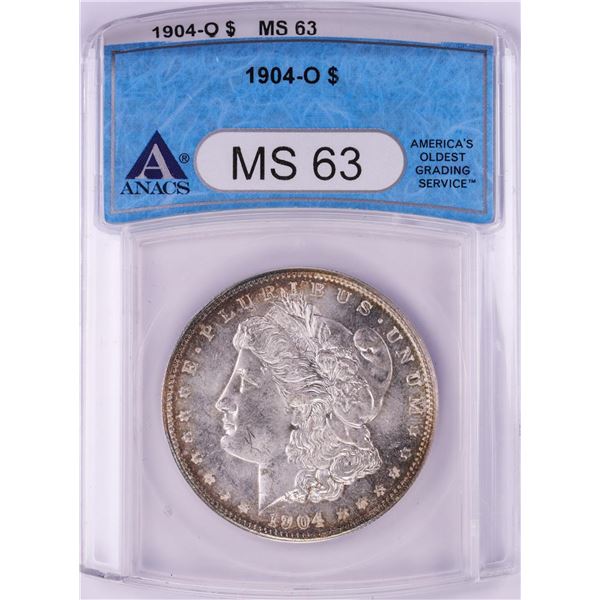 1904-O $1 Morgan Silver Dollar Coin ANACS MS63