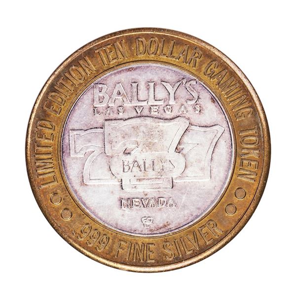 .999 Silver Ballys Las Vegas, Nevada $10 Casino Limited Edition Gaming Token
