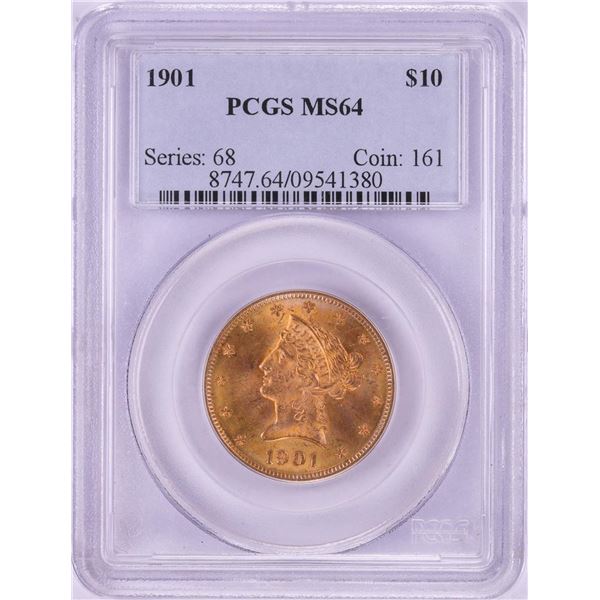 1901 $10 Liberty Head Eagle Gold Coin PCGS MS64