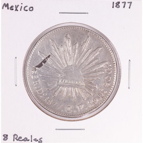 1877 Mexico 8 Reales Silver Coin
