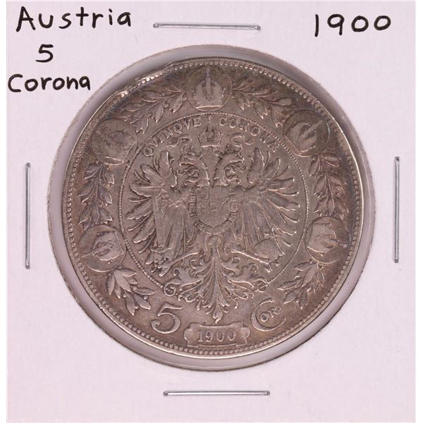 1900 Austria 5 Corona Silver Coin