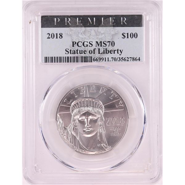 2018 $100 American Platinum Eagle Coin PCGS MS70