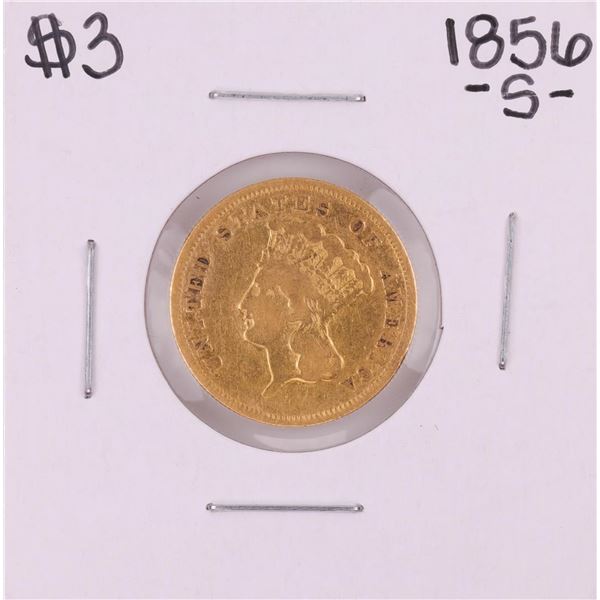 1856-S $3 Indian Princess Head Gold Coin