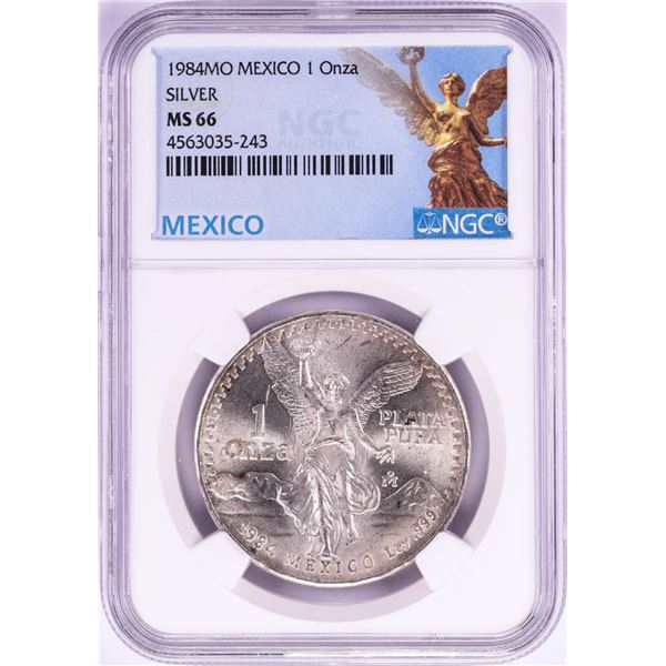 1984Mo Mexico 1 Onza Libertad Silver Coin NGC MS66