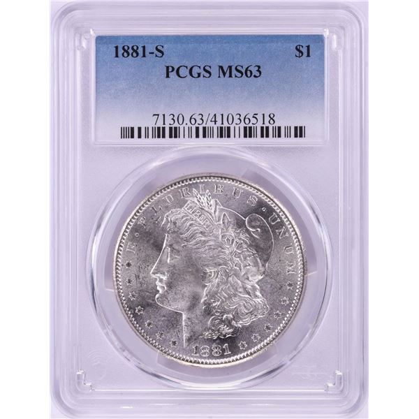 1881-S $1 Morgan Silver Dollar Coin PCGS MS63