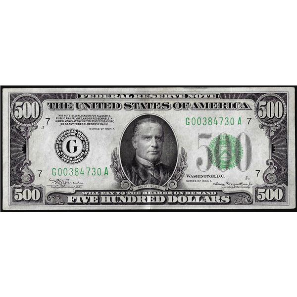 1934A $500 Federal Reserve Note Chicago