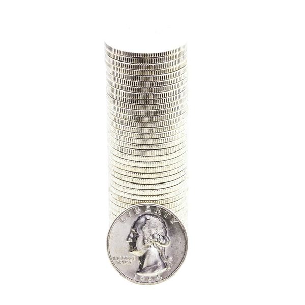 Roll of (40) Brilliant Uncirculated 1964-D Washington Quarter Coins