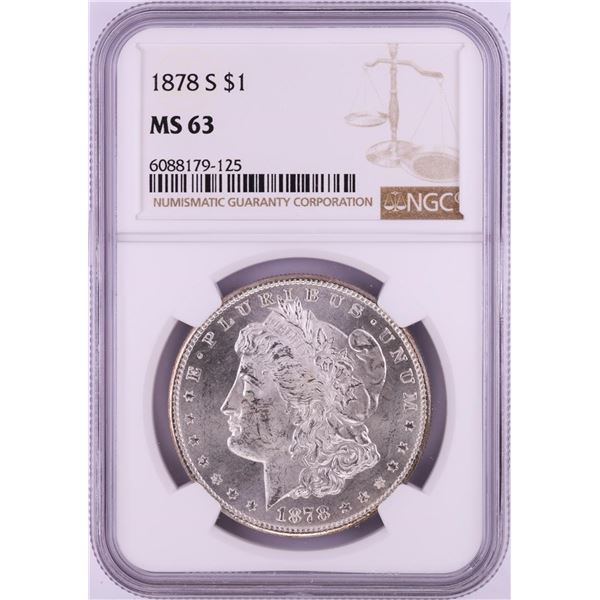 1878-S $1 Morgan Silver Dollar Coin NGC MS63