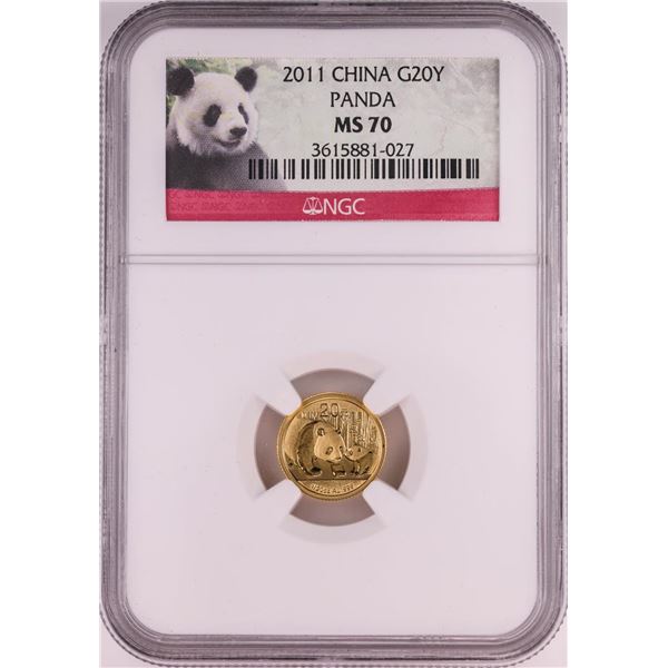 2011 China 20 Yuan Panda Gold Coin NGC MS70