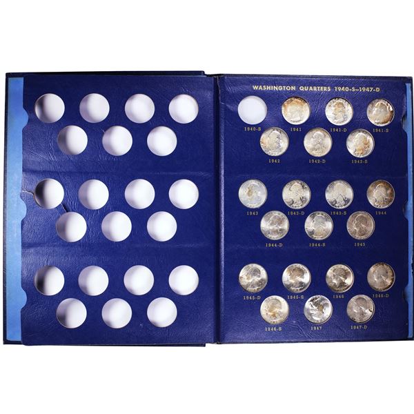 Partial Set of (62) 1941-1964 Washington Quarter Coins in Book