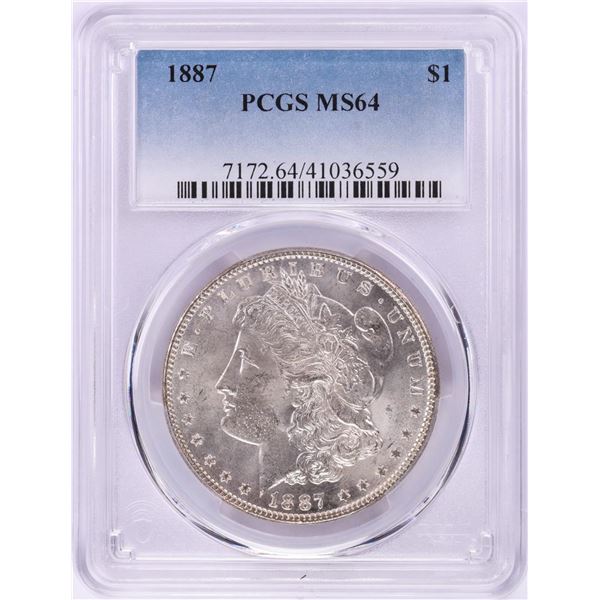 1887 $1 Morgan Silver Dollar Coin PCGS MS64