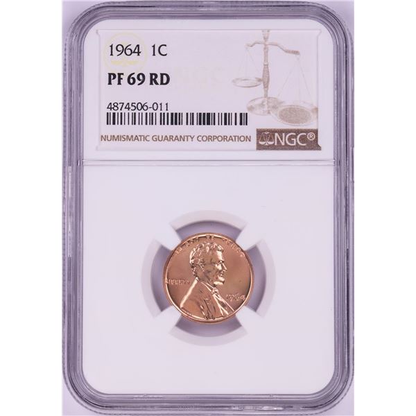 1964 Proof Lincoln Memorial Cent Coin NGC PF69RD