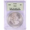 Image 1 : 1896 $1 Morgan Silver Dollar Coin PCGS MS63 Old Green Holder