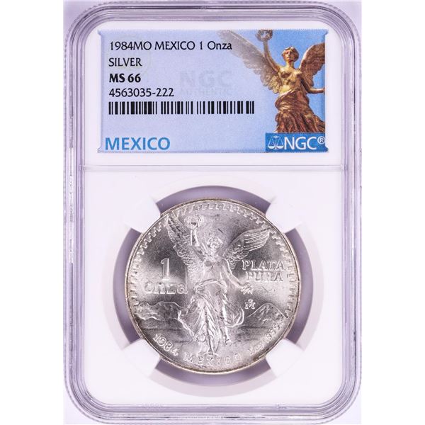 1984Mo Mexico 1 Onza Libertad Silver Coin NGC MS66