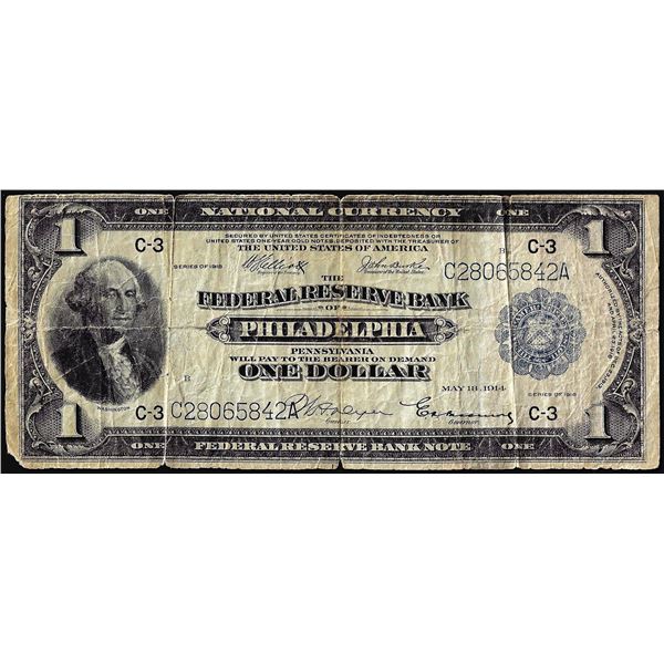 1918 $1 Federal Reserve Bank Note Philadelphia
