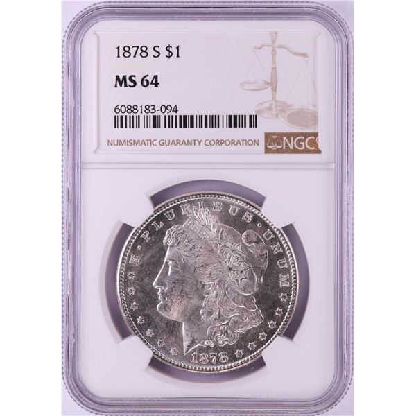 1878-S $1 Morgan Silver Dollar Coin NGC MS64