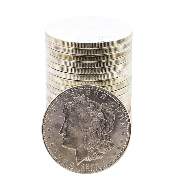Roll of (20) Brilliant Uncirculated 1921 $1 Morgan Silver Dollar Coins