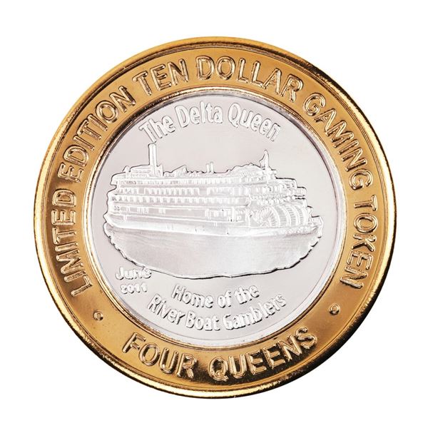 .999 Fine Silver Four Queens Casino Las Vegas, NV $10 Limited Edition Gaming Token