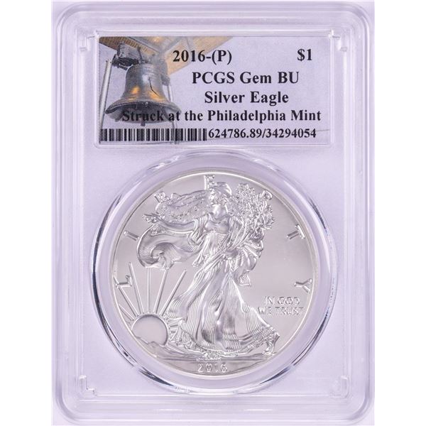2016-P $1 American Silver Eagle Coin PCGS Gem BU Struck at the Philadelphia Mint