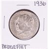 Image 1 : 1936 Bridgeport Centennial Commemorative Half Dollar Coin