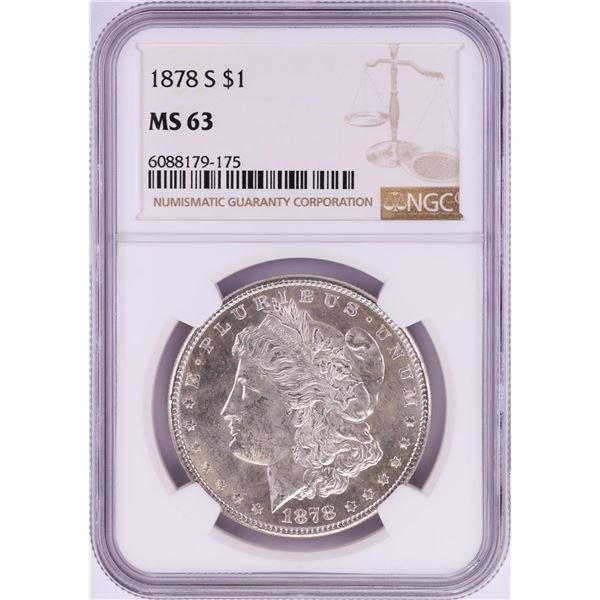 1878-S $1 Morgan Silver Dollar Coin NGC MS63