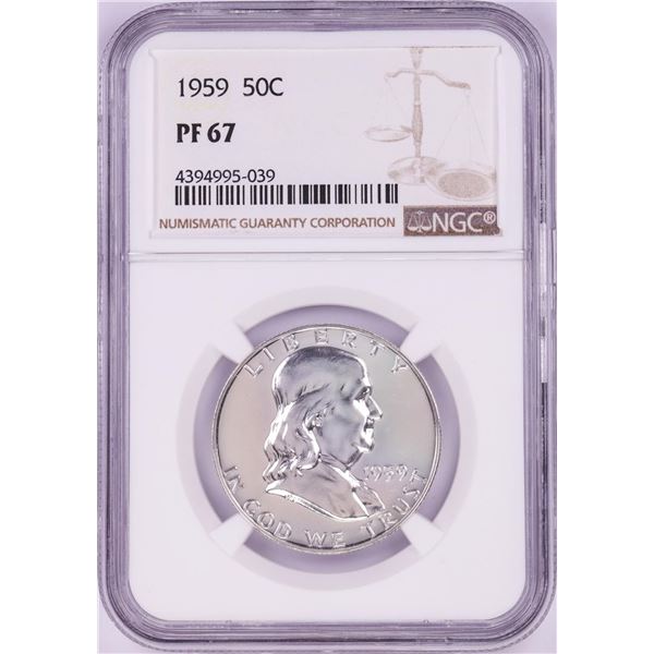 1959 Proof Franklin Half Dollar Coin NGC PF67