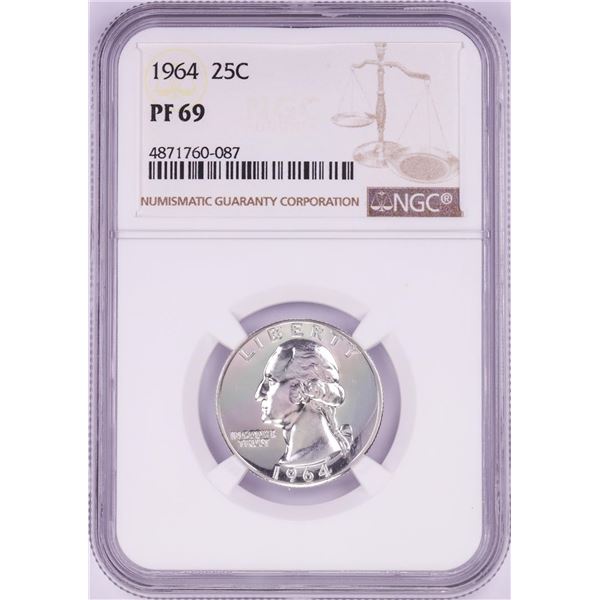 1964 Proof Washington Quarter Coin NGC PF69