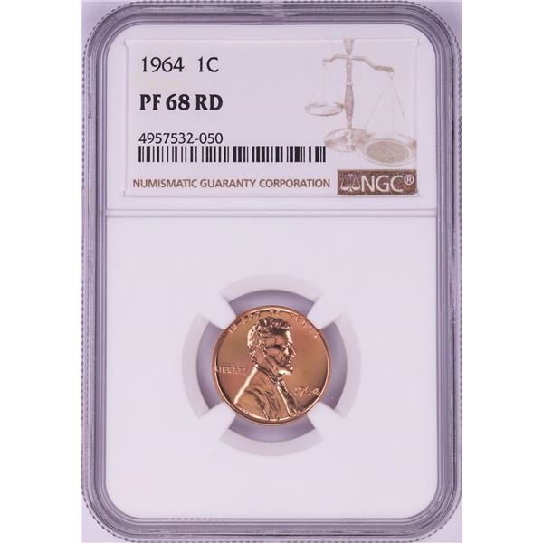1964 Proof Lincoln Memorial Cent Coin NGC PF68RD
