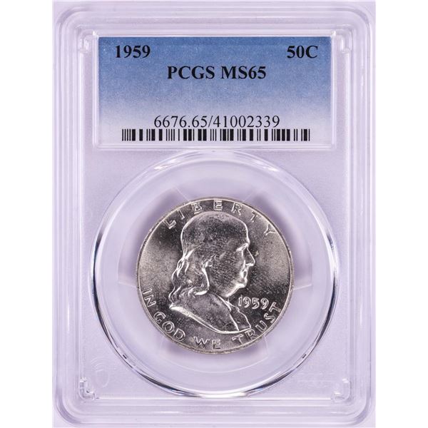 1959 Franklin Half Dollar Coin PCGS MS65